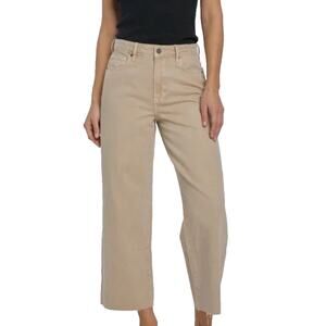 Hidden Nori Jeans Women’s Size 30 Mid Rise Crop Wide Leg 100% Cotton Khaki